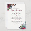Search for watercolor burgundy floral invitations Red