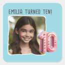 Search for 10th birthday party stickers 10 years old