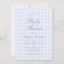 Search for blue gingham baby shower invitations For kids
