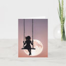 Search for girl note cards Moon