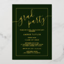 Search for green and gold graduation invitations Modern