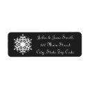 Search for black snowflakes return address labels Winter