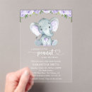 Search for purple elephant baby shower invitations Watercolor flowers