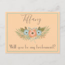 Search for will you be my bridesmaid postcards Floral