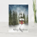 Search for cabin christmas cards Watercolor