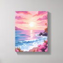 Search for pink sunset canvas prints Beach