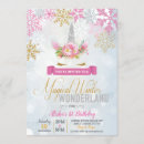 Search for winter wonderland unicorn invitations Glitter