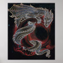 Search for black and white dragon posters Red