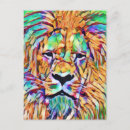 Search for animals design postcards Lion