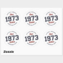 Search for vintage 1973 stickers Born in 1973
