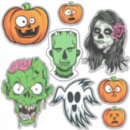 Search for funny pumpkin stickers Skull