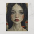 Search for girl with a poppy postcards Woman