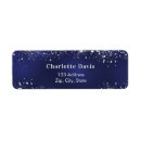 Search for blue glitter return address labels Blue and white