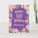Search for 98th birthday cards Ninety eighth birthday