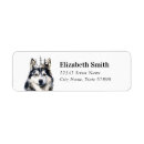 Search for husky dog return address labels Cute