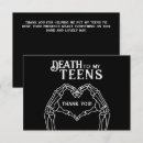Search for death thank you cards Black and white
