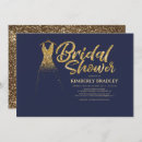 Search for navy blue gold bridal shower invitations Glitter