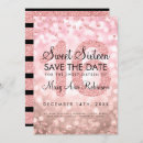 Search for save the date sweet 16 invitations Glitter