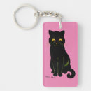 Search for black cat lovers key rings Feline