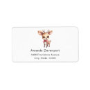 Search for reindeer return address labels Red bow