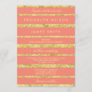 Search for gold and coral wedding invitations Foil
