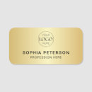 Search for metal with logo name tags Faux gold
