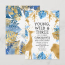 Search for 3rd boy birthday invitations Young wild and three