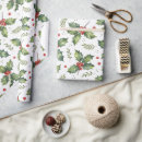 Search for holly wrapping paper Green