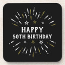 Search for happy 50th birthday coasters Black