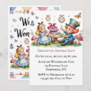 Search for wonderland 1st birthday invitations Alice in wonderland