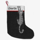 Search for grey cat christmas stockings Tabby
