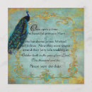 Search for gold peacock save the dates Ornate