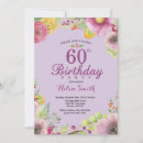 Search for purple 60th birthday invitations Elegant