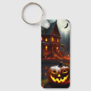 Search for spooky rectangular key rings Pumpkin