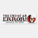 Search for end of an error bumper stickers Bush