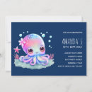 Search for sea creatures birthday invitations Marine life