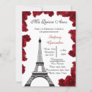 Search for paris quinceanera invitations Red