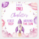 Search for space birthday stickers Rocket ship