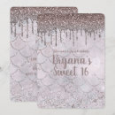 Search for pink rose gold blush sparkly drips invitations Girly