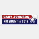 Search for gary johnson bumper stickers President