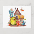 Search for monsters postcards Cartoon