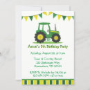 Search for yellow tractor party invitations Green
