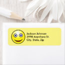 Search for funny face return address labels Yellow