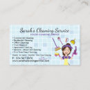 Search for cleaning girl business cards Housekeeper
