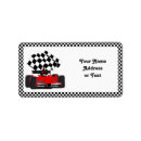 Search for car racing return address labels Chequered flag