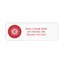 Search for red and white snowflakes return address labels Simple
