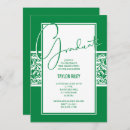 Search for green and white graduation invitations Graduate