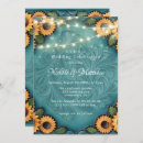 Search for rustic country teal wedding invitations Sunflower