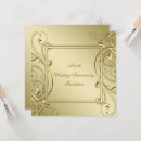 Search for 50th square square wedding anniversary invitations Golden