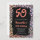 Search for animal 50th birthday invitations Black